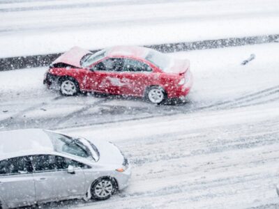 ببینید | سر خوردن و برخورد عجیب دو خودرو در ترکیه و توقف خودروی دوم با تیر برق
