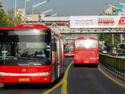 ببینید | مسدود شدن خط BRT حد فاصل ایستگاه خبرنگاران تا پارک وی و معطلی مسافران!