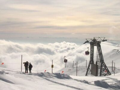 ببینید | بارش زیبای برف پنبهای در جاده چالوس محدودۀ سیاهبیشه