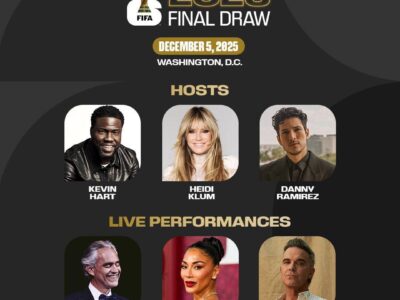 از بوچلی تا رابی ویلیامز؛ مراسم قرعه‌کشی جام جهانی ۲۰۲۶ با حضور ستاره‌ها