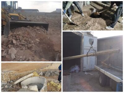 پر و مسلوب المنفعه کردن چاه‌های غیرمجاز در شهرستان خرم‌آباد