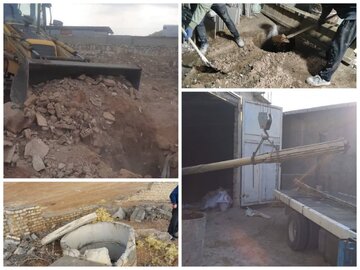 پر و مسلوب المنفعه کردن چاه‌های غیرمجاز در شهرستان خرم‌آباد