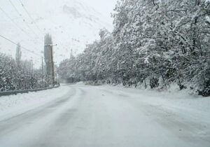 ببینید | جاده چالوس سفیدپوش شد