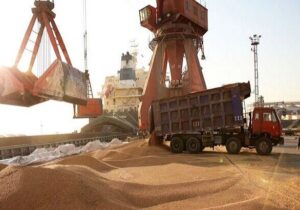 تخلیه و بارگیری ۶۶ هزار تُن گندم در بندر شهید رجایی