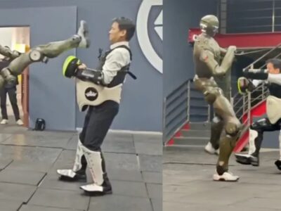 لگدی که آقای مدیرعامل را نقش بر زمین کرد / حمله خطرناک ربات انساننما به انسان