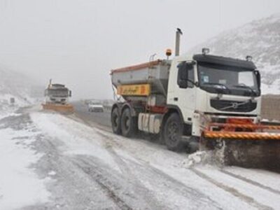 کولاک و بارش برف در محور هراز+ فیلم