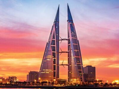 ببینید |  عبور تاریخی و هم زمان از برج‌های دوقلوی بحرین