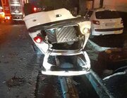 تصادف زنجیره ای در بزرگراه شهید باقری/ پژو ۲۰۶ واژگون شد