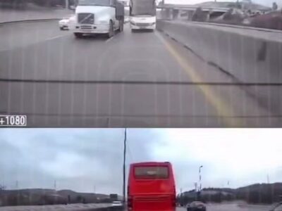 ببینید | تصادف شدید و دلخراش تیگو میان دو اتوبوس در جاده