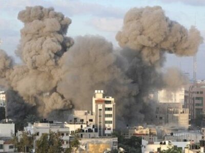 ببینید | حمله اسرائیل به خودرویی در دوراهی العباس در غزه