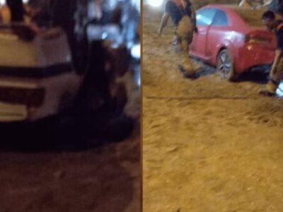 ببینید | تصادف زنجیرهای سه خودرو در اتوبان قشم