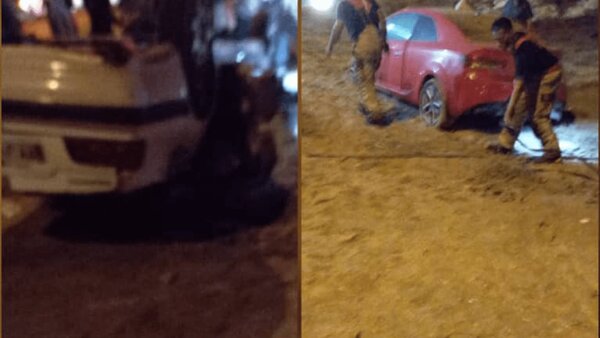 ببینید | تصادف زنجیرهای سه خودرو در اتوبان قشم ببینید | تصادف زنجیرهای سه خودرو در اتوبان قشم