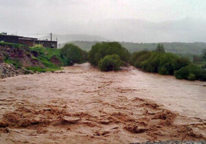 ببینید | طغیان رودخانه فصلی شهرستان گراش استان فارس