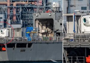 سلاح لیزری روی ناو جنگی آماده شلیک شد / چه چیزی را هدف گرفته است؟