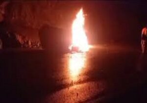 ببینید | ریزش کوه در محور ایرانشهر- سرباز