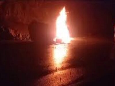 ببینید | ریزش کوه در محور ایرانشهر- سرباز