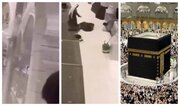 ببینید | نخستین فیلم از فردی که در مسجدالحرام خود را از طبقات بالا به پایین پرتاب کرد