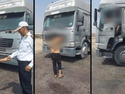 ببینید | نوجوان ۱۷ ساله پشت فرمان کامیون!