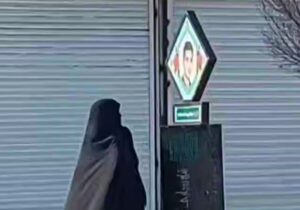 ببینید | مادری که در سکوت، مقابل تابلوی فرزند شهیدش ایستاد