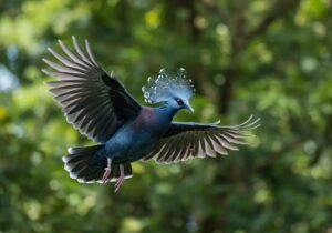 بزرگ‌ترین کبوتر جهان با تاجی باشکوه / ملکه پرندگان که چشم‌ها را خیره می‌کند/ عکس