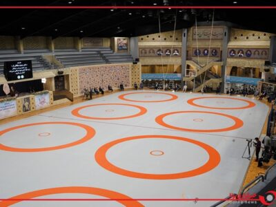 افتتاح سالن ۱۵۰۰ نفره خانه کشتی پهلوان لقمان رضایی شهرستان ایذه با حضور وزیر ورزش و جوانان