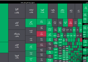 تالار شیشه‌ای یکپارچه سبز شد