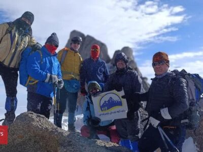 صعود موفقیت آمیز کوهنوردان شهر قدسی به قله الوند