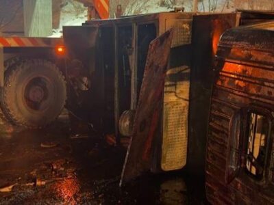 واژگونی دستگاه خودرو حمل بنزین سیار، مقابل خیابان ولنجک