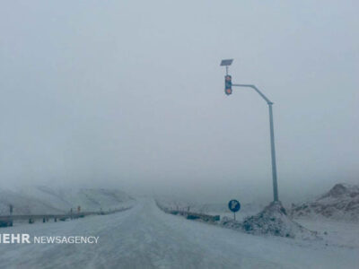 بارش سنگین برف در محورهای مواصلاتی حوزه استحفاظی شهرستان مشگین شهر
