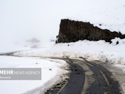 بارش برف در هلودشت بخش اطاقور لنگرود