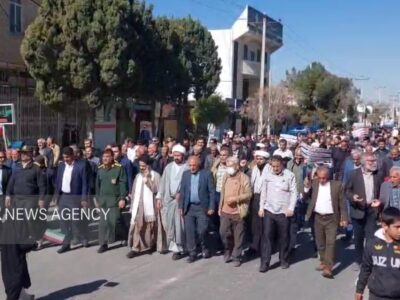راهپیمایی مردم کوار در انزجار از اغتشاشگران و آشوبگران