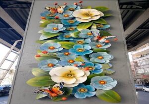 المان «قاب گُل و پروانه» نمونه‌ای از پروژه‌های هنر شهری تهران