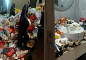 گیمر چینی اتاق هتلی را به ویرانهای از زباله تبدیل کرد/ عکس