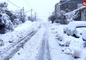 ببینید | بارش برف سنگین در شهر بانە برای سومین بار طی هفتە اخیر