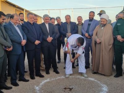 آیین کلنگ زنی احداث سالن ورزشی سقف کوتاه در شهر عشق آباد